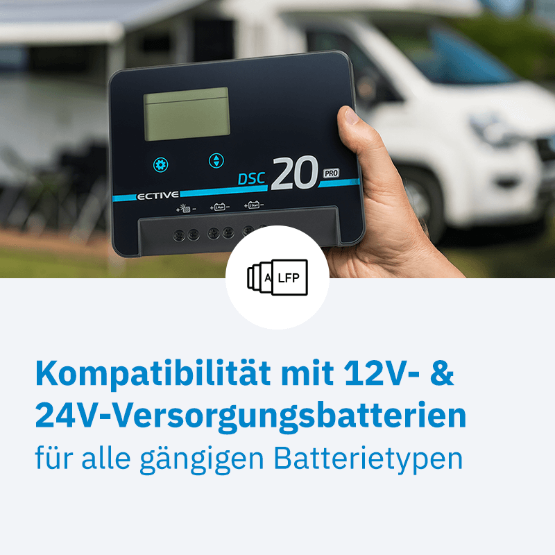 ECTIVE DSC 20 PRO Dual Solar-Laderegler für Versorgungsbaterie und Starterbatterien