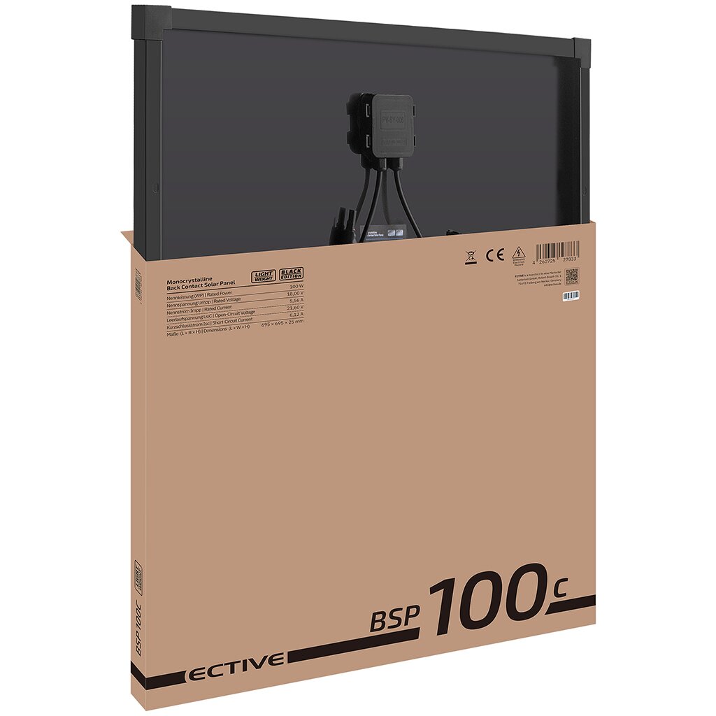 ECTIVE BSP 100C Black Lightweight Monokristallin Solarmodul 100W
