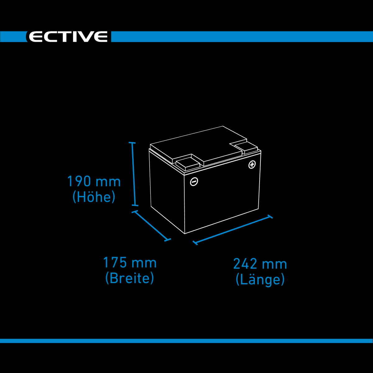 ECTIVE DC 70 AGM Versorgungsbatterie 70AH