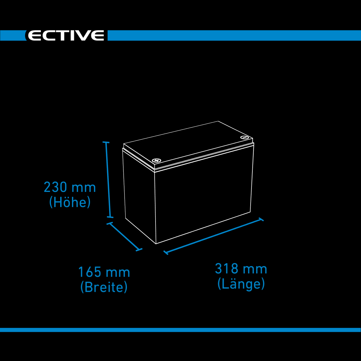 ECTIVE LC 100L LT 12V LiFePO4 Versorgungsbatterie 100 Ah
