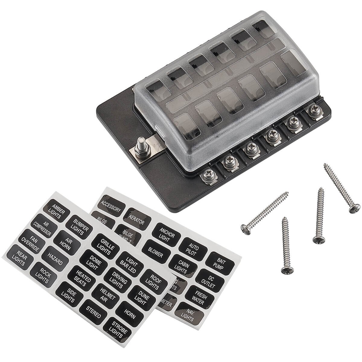 ECTIVE KFZ-Flachsicherungshalter für 12 Sicherungen 30A/32V DC