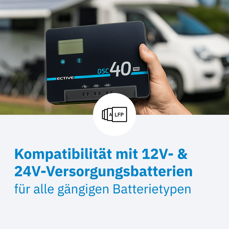 ECTIVE DSC 40 PRO Dual Solar-Laderegler für Versorgungsbaterie und Starterbatterien