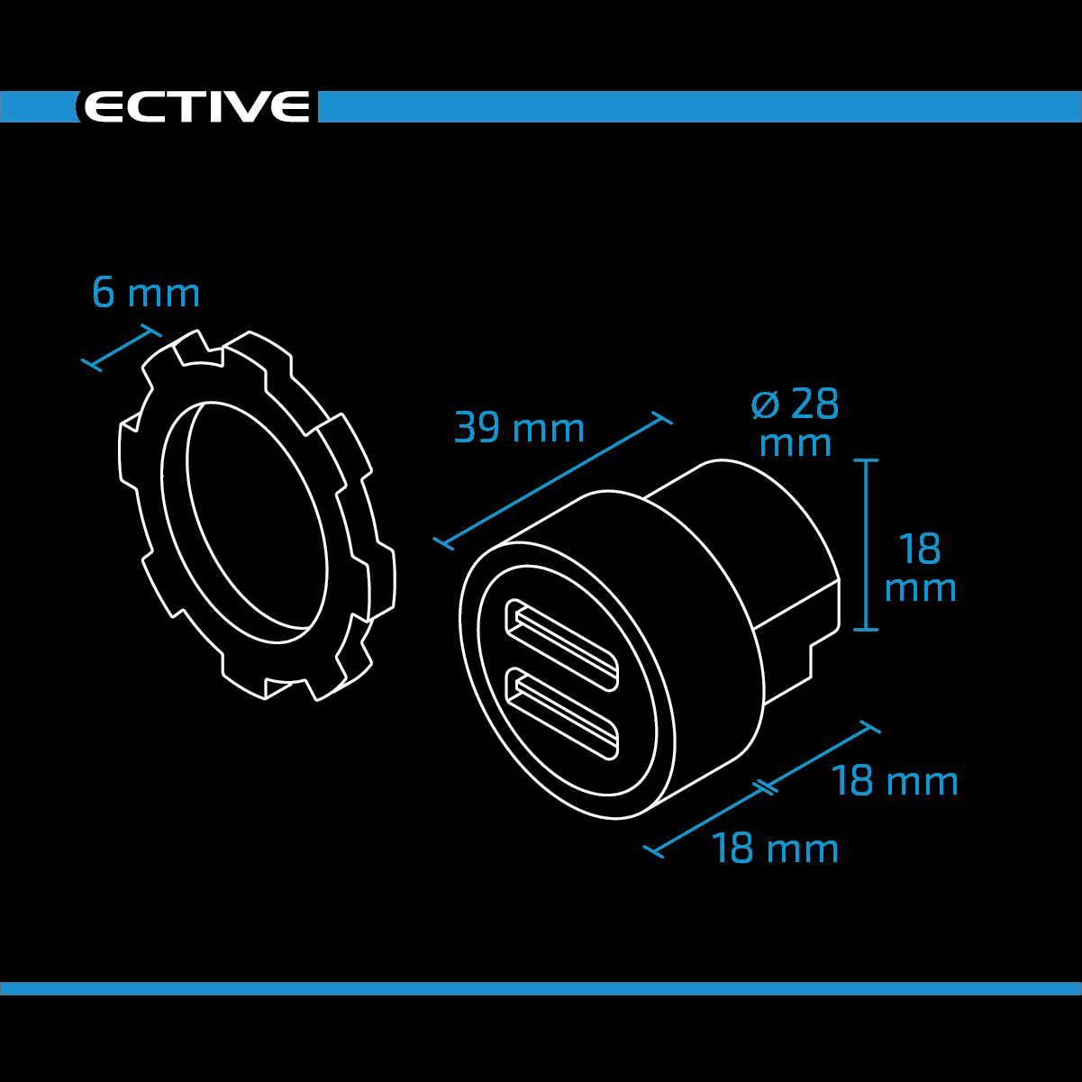 ECTIVE Dual USB-Einbaubuchse 5V 2,4A