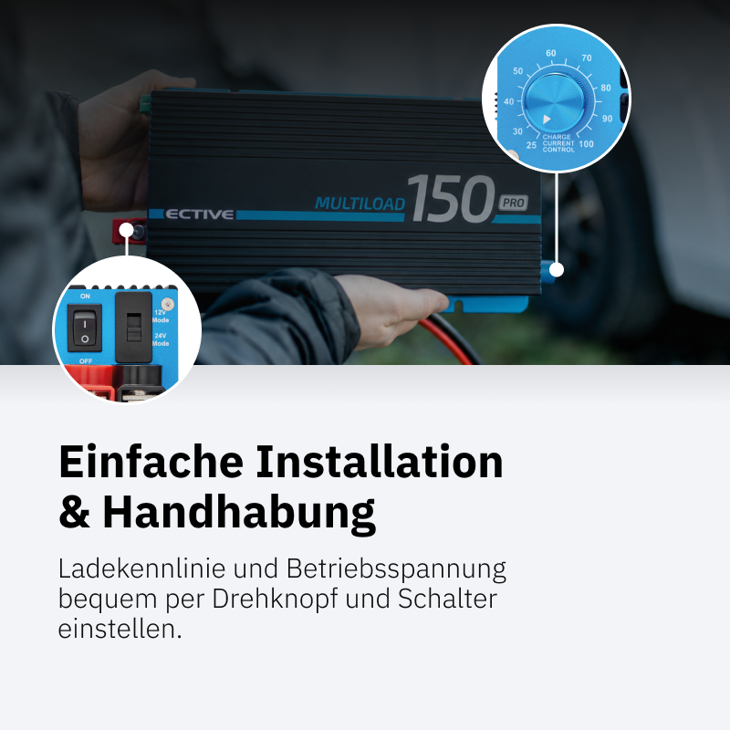 ECTIVE Multiload 150 PRO 150A/12V und 75A/24V Batterieladegerät Gen. 3
