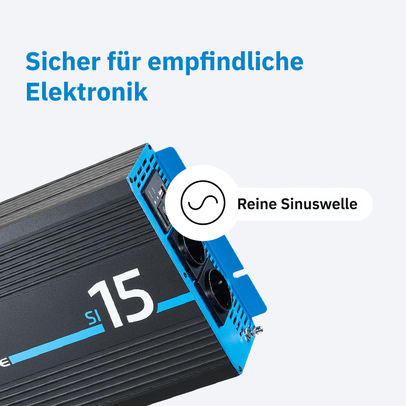 ECTIVE SI 15 1500W/12V Sinus-Wechselrichter mit reiner Sinuswelle