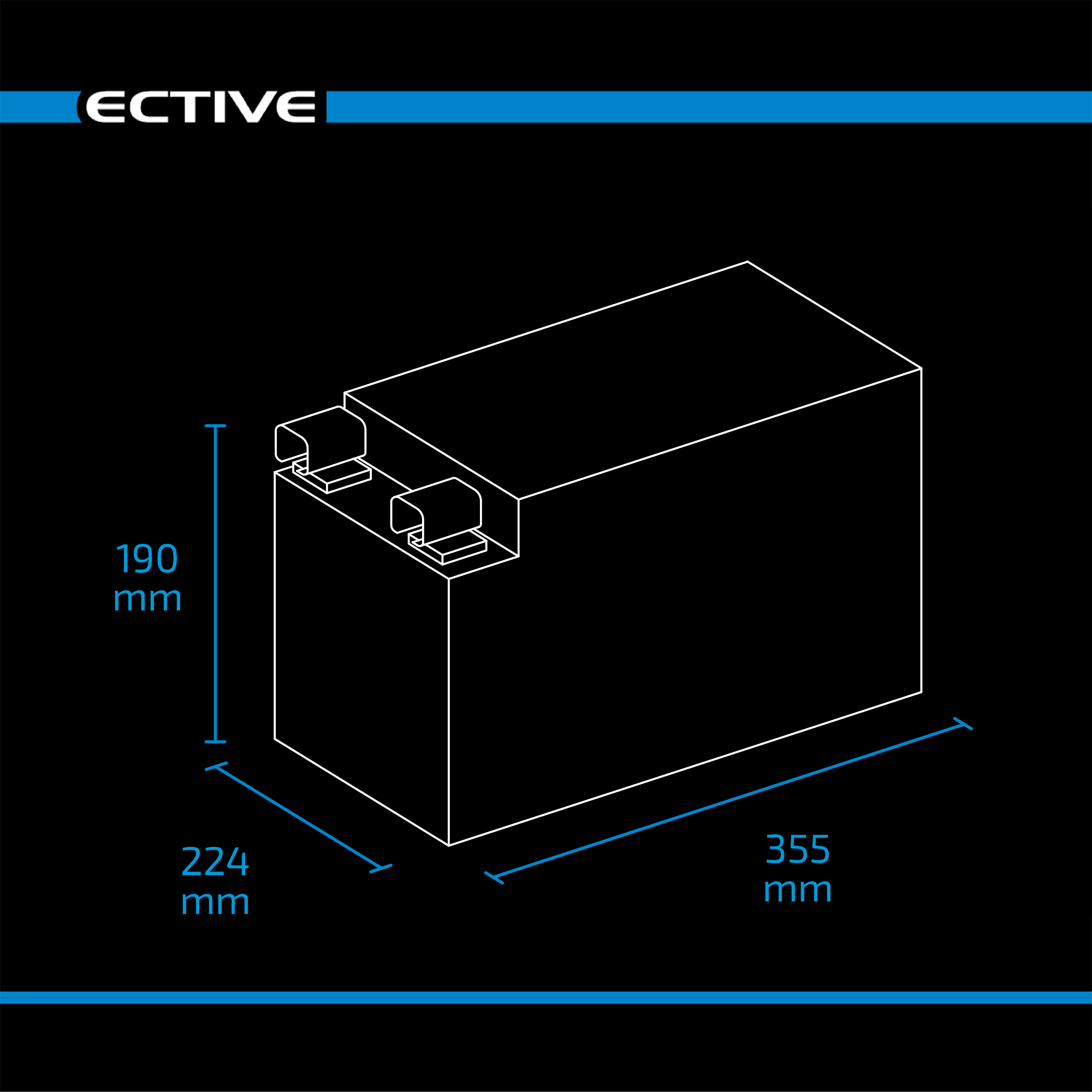 ECTIVE LC 320S LT 12V LiFePO4 Lithium Untersitzbatterie 320Ah