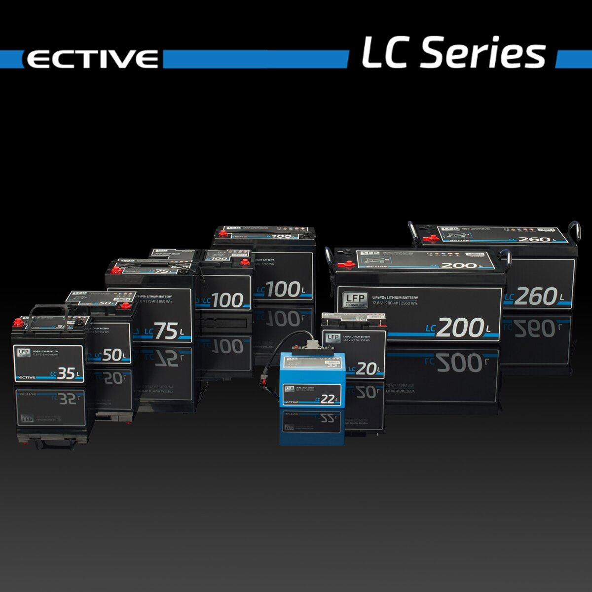 ECTIVE LC 80L 12V LiFePO4 Versorgungsbatterie 80Ah