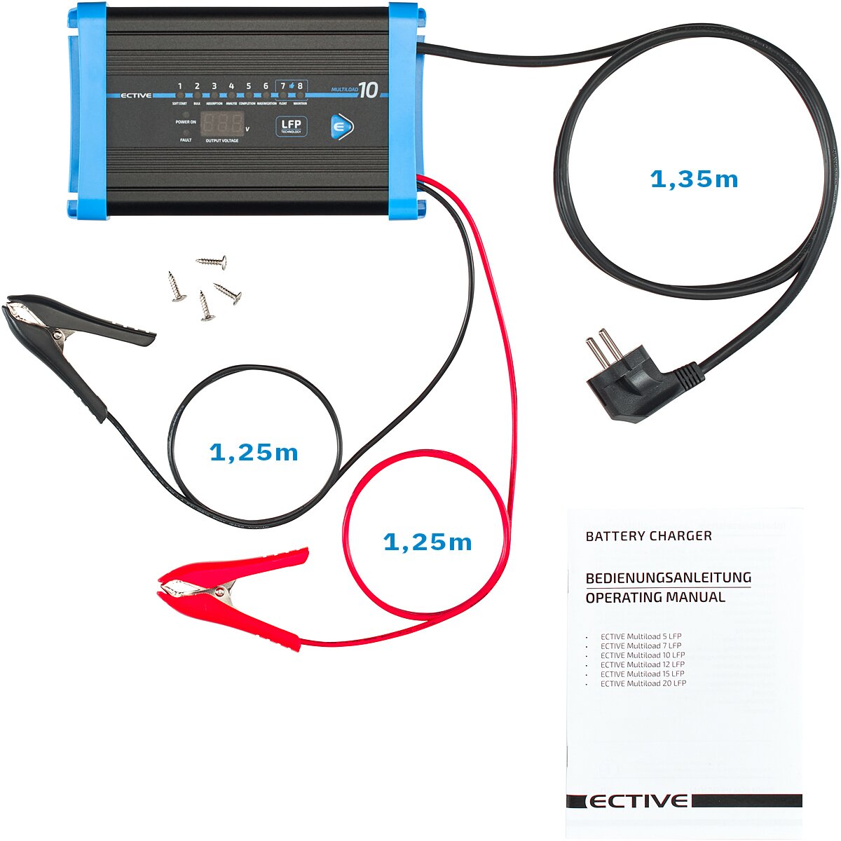 ECTIVE Multiload 12 LFP 12A/12V 8-Stufen Lithium-Batterieladegerät