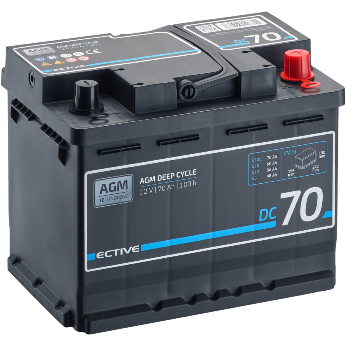 ECTIVE DC 70 AGM Versorgungsbatterie 70AH