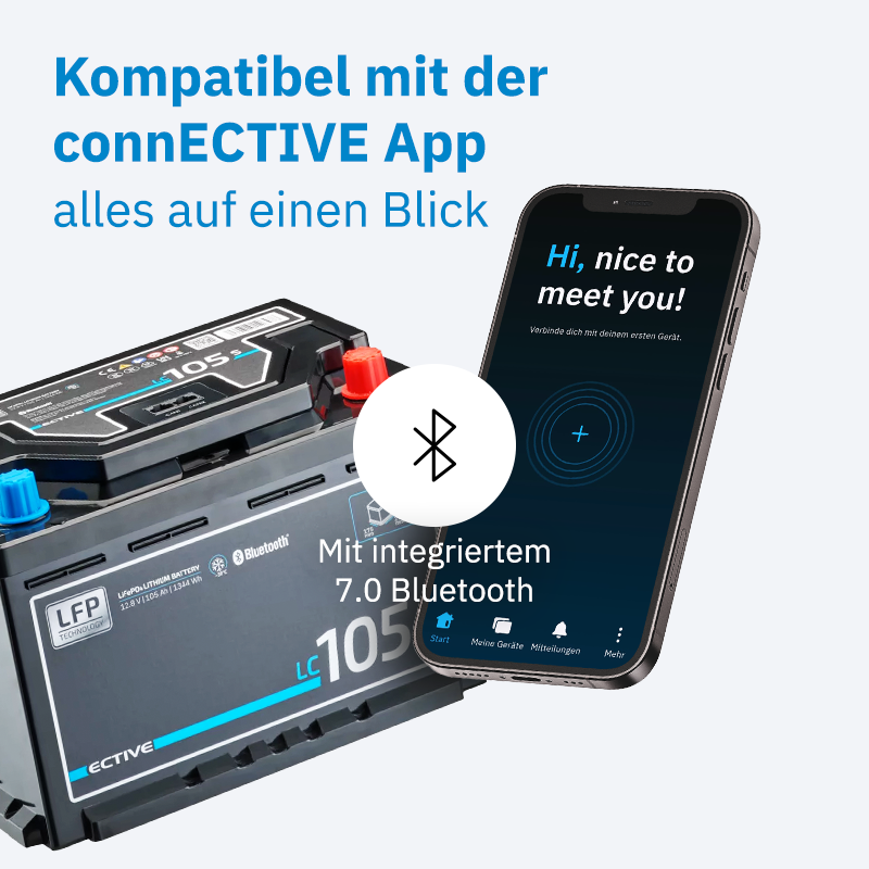 ECTIVE LC 105S LT 12V LiFePO4 Lithium Versorgungsbatterie 105Ah