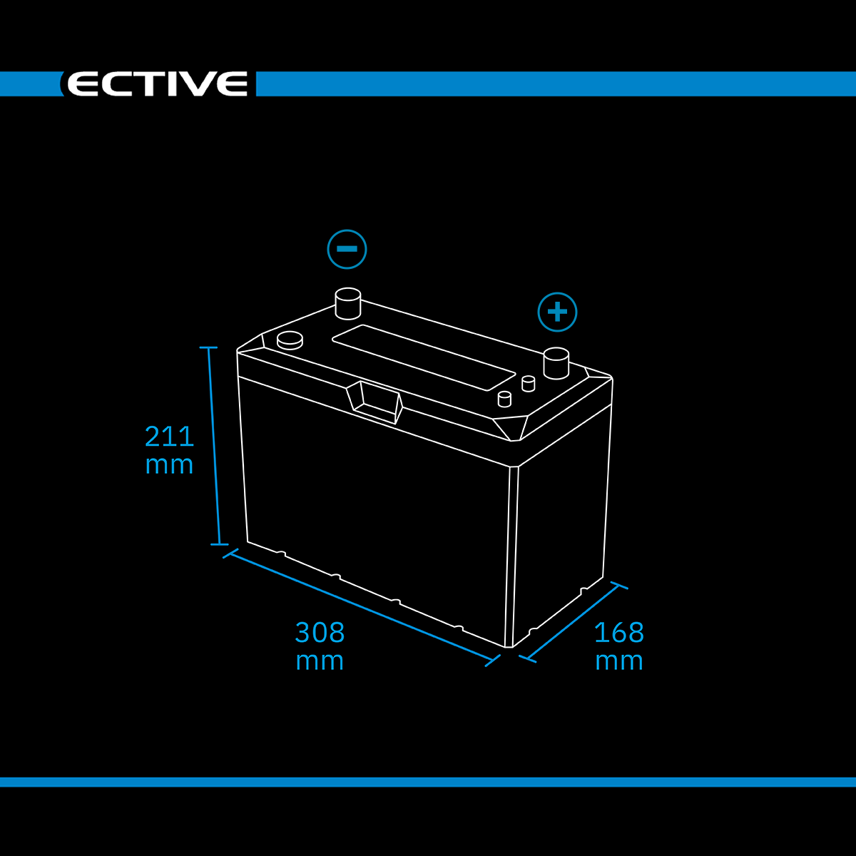 ECTIVE LC 100 Marine LT 12V LiFePO4 Lithium Versorgungsbaterie 100Ah