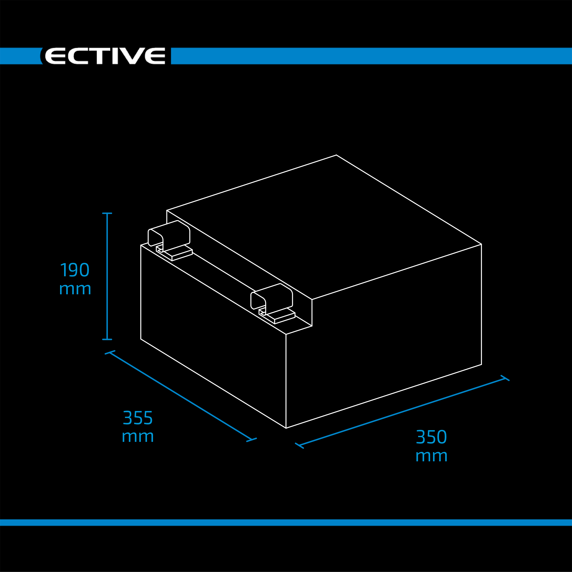 ECTIVE LC 540S LT 12V LiFePO4 Lithium Untersitzbatterie 540Ah
