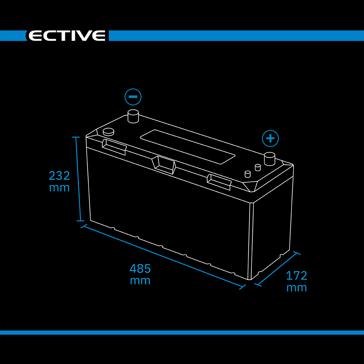 ECTIVE LC 200 Marine LT 12V LiFePO4 Lithium Versorgungsbaterie 200Ah