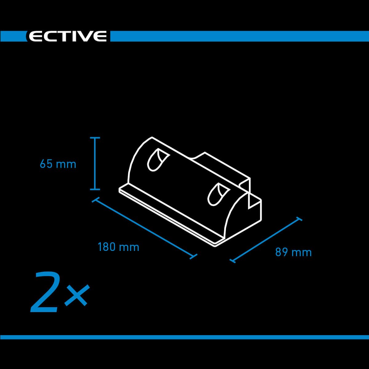 ECTIVE 7-teiliges kurzes Befestigungs-Komplettset für Solarinstallation (weiß)