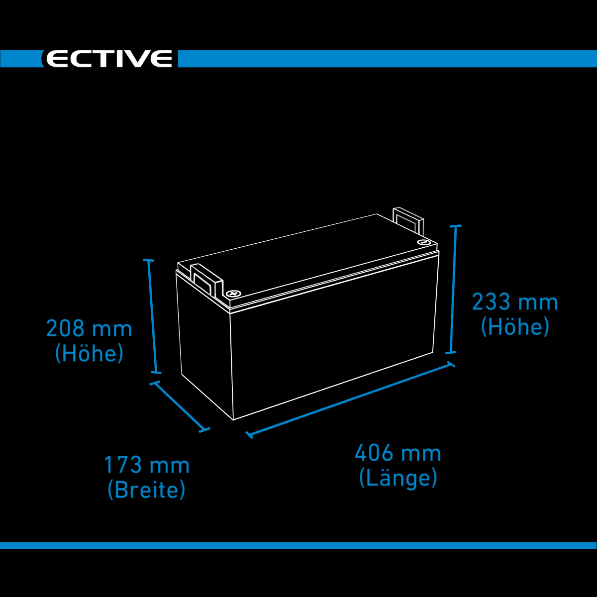 ECTIVE DC 150 AGM Versorgungsbatterie 150AH
