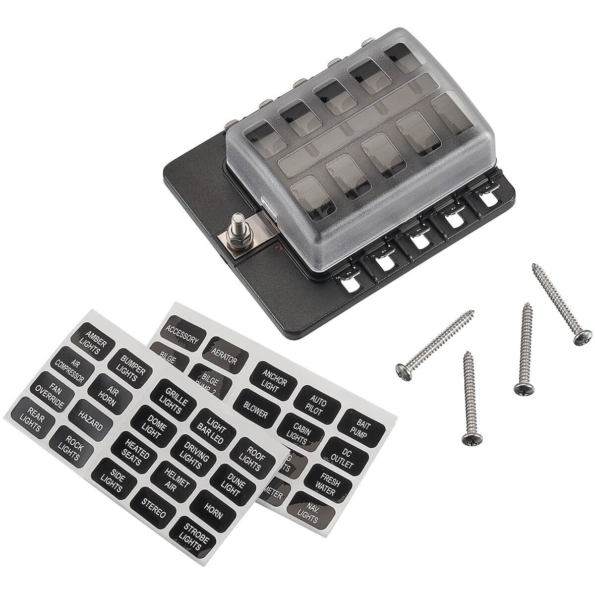 ECTIVE KFZ-Flachsicherungshalter für 12 Sicherungen 30A/32V DC