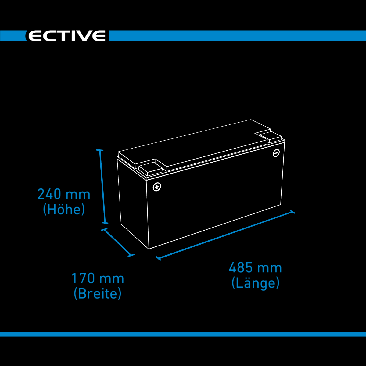 ECTIVE LC 150L BT 12V LiFePO4 Versorgungsbatterie 150 Ah