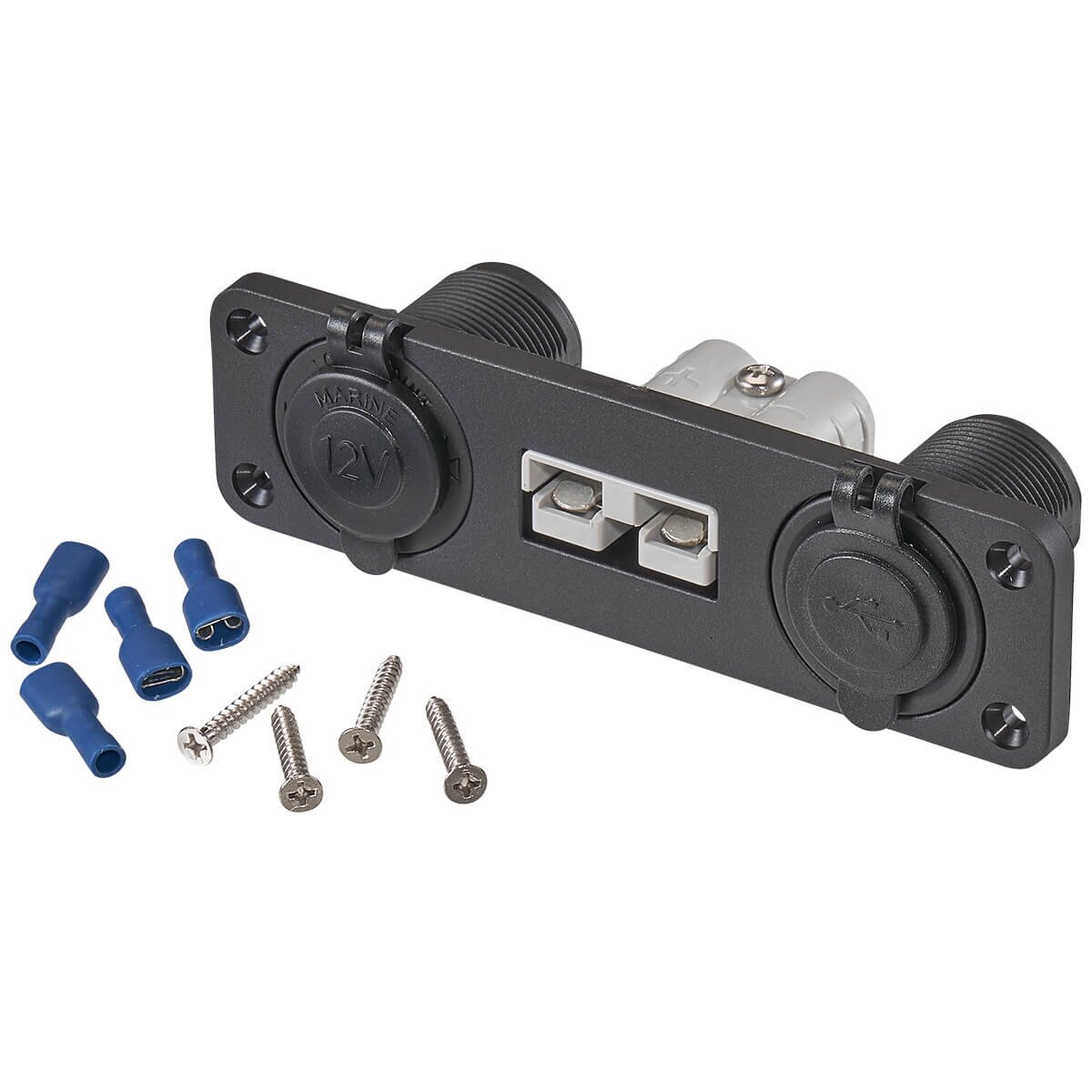 ECTIVE KFZ-Einbaukonsole mit Anderson 50A 12/24V Bordspannungssteckdose, 2x USB