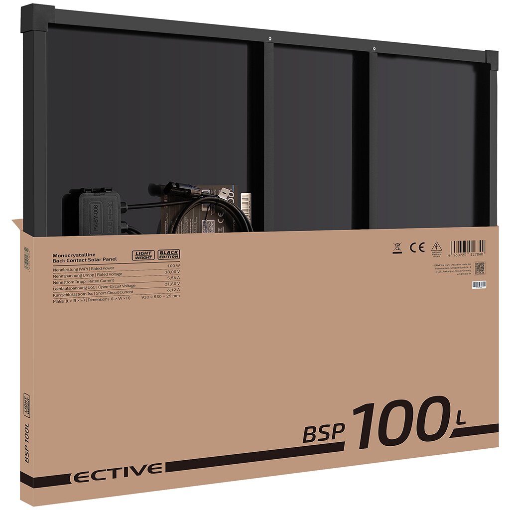 ECTIVE BSP 100L Black Lightweight Monokristallin Solarmodul 100W
