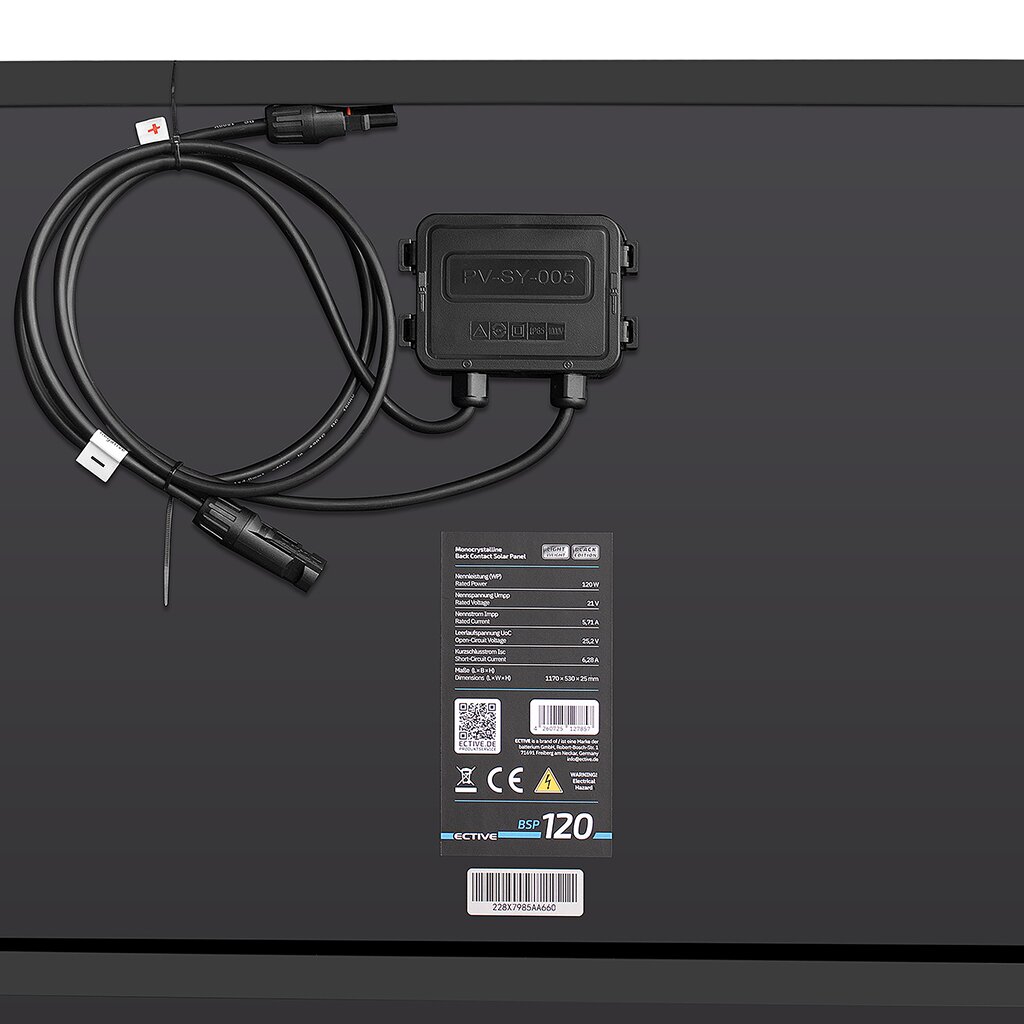 ECTIVE BSP 120 Black Lightweight Monokristallin Solarmodul 120W