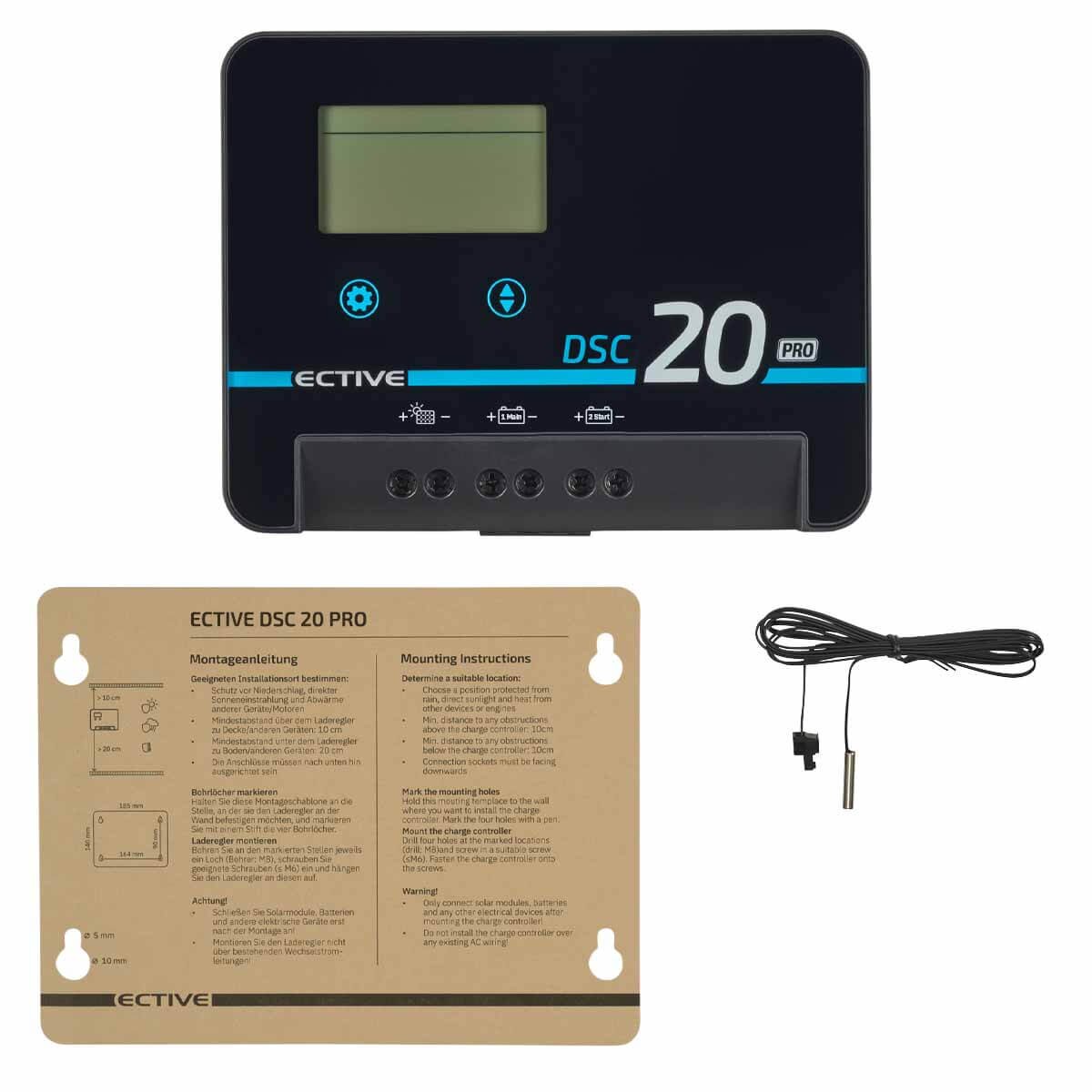 ECTIVE DSC 20 PRO Dual Solar-Laderegler für Versorgungsbaterie und Starterbatterien