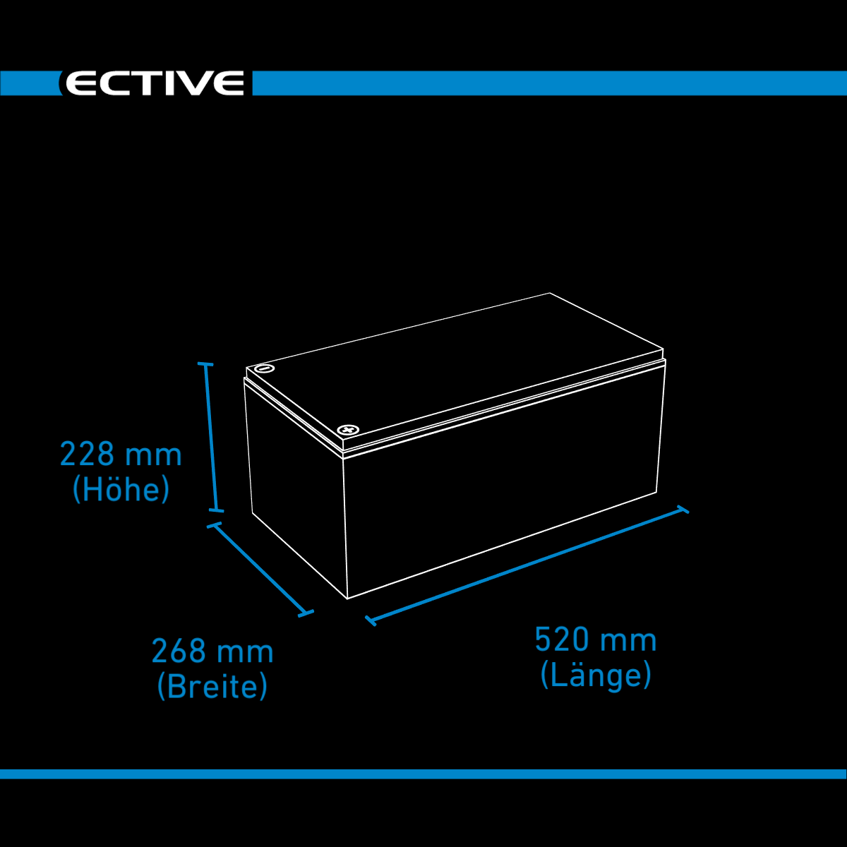 ECTIVE LC 300L LT 12V LiFePO4 Versorgungsbatterie 300 Ah