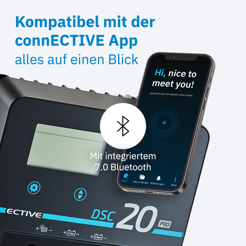 ECTIVE DSC 20 PRO Dual Solar-Laderegler für Versorgungsbaterie und Starterbatterien