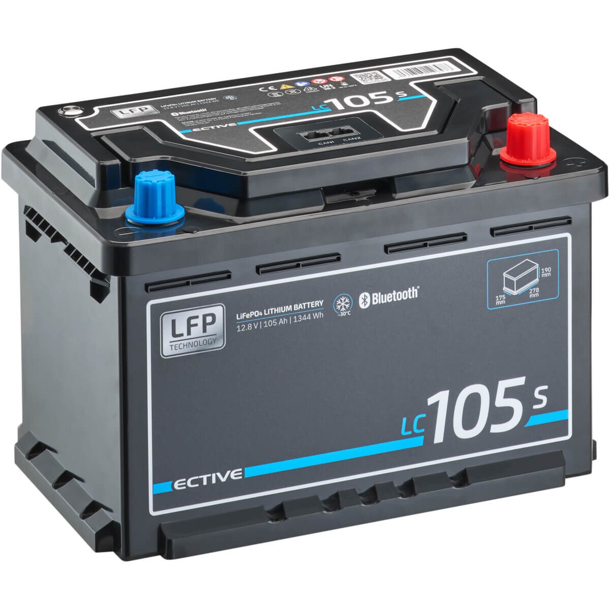 ECTIVE LC 105S LT 12V LiFePO4 Lithium Versorgungsbatterie 105Ah