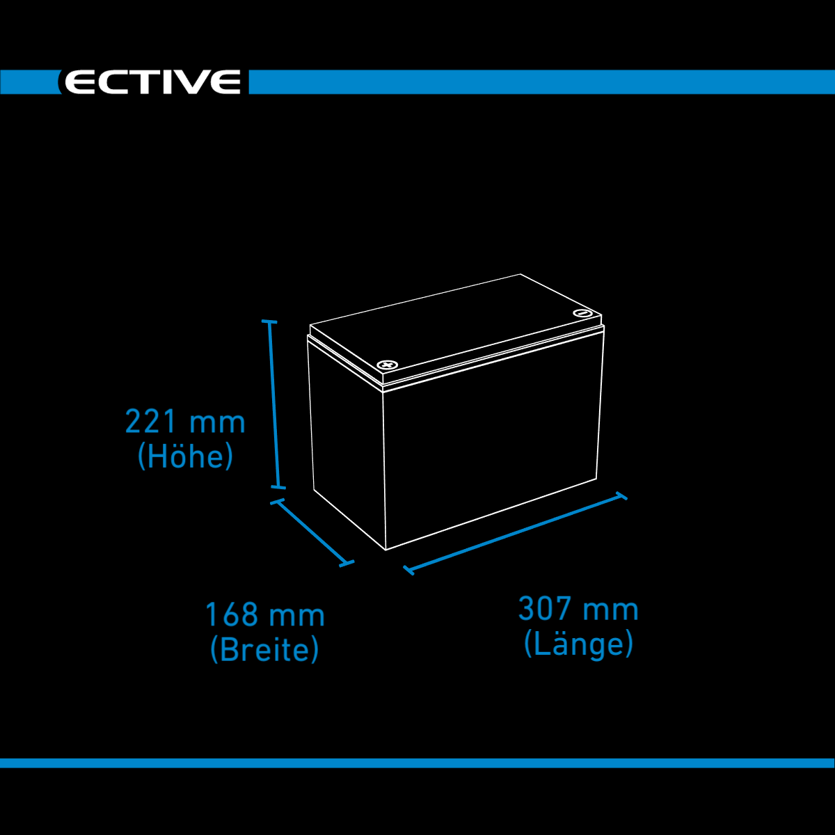 ECTIVE LC 80L 12V LiFePO4 Versorgungsbatterie 80Ah