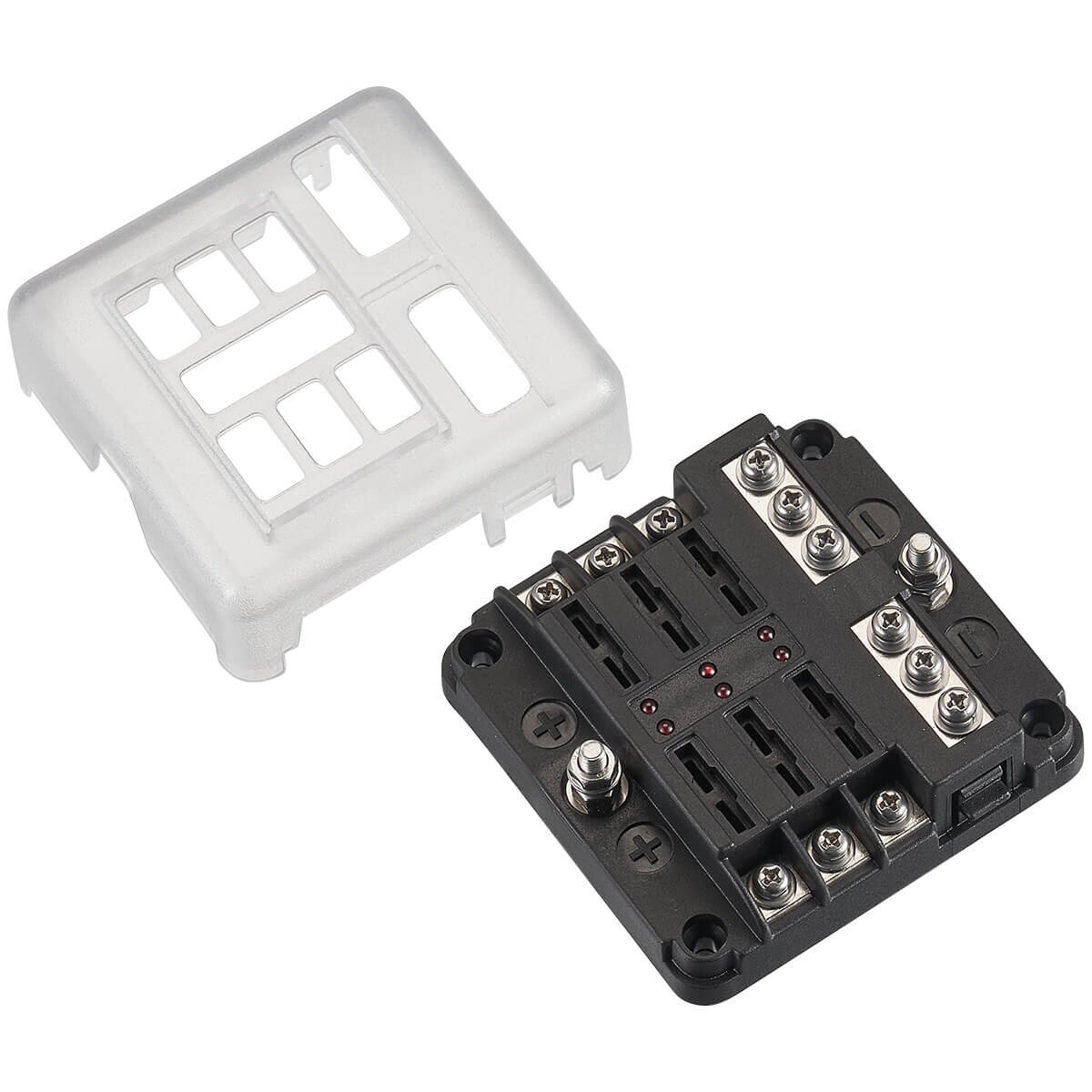 ECTIVE Flachsicherungshalter mit 6x Negativ-Schraubanschluss 30A/32V DC