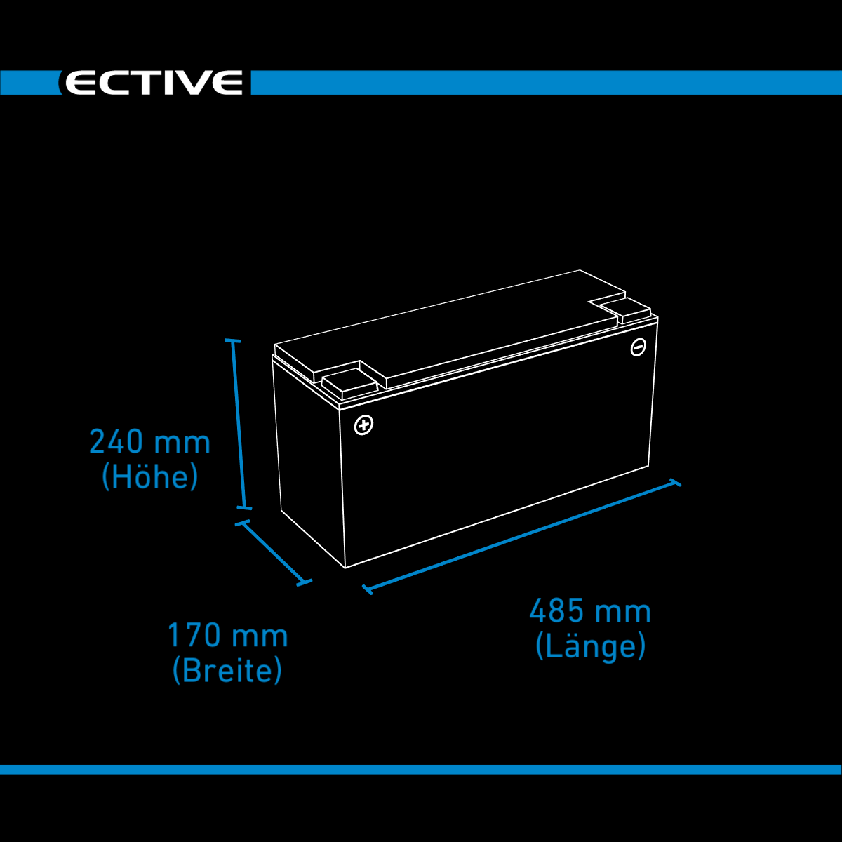 ECTIVE LC 200L BT 12V LiFePO4 Versorgungsbatterie 200 Ah