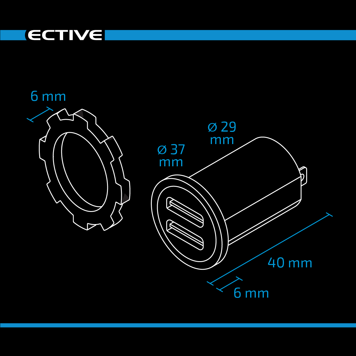 ECTIVE Dual USB-Einbaubuchse 5V 2,4A