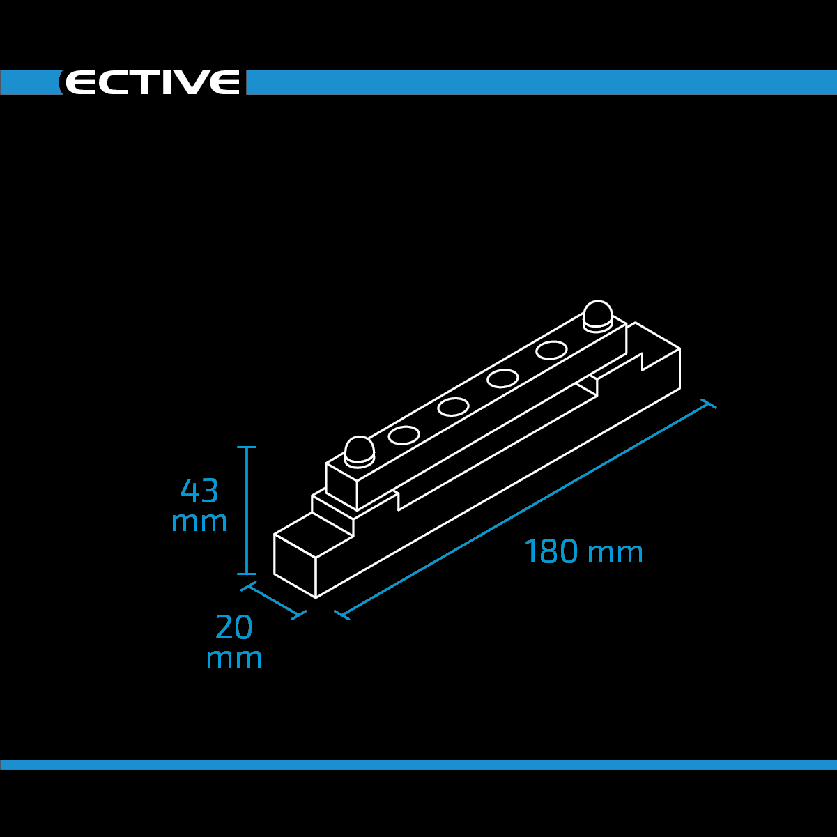 ECTIVE Stromverteilerschiene mit Unterleiste 4-fach 150A DC/AC