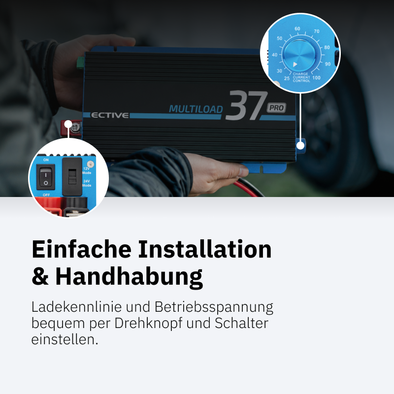 ECTIVE Multiload 37 PRO 37,5A/12V und 18,75A/24V Batterieladegerät Gen. 3