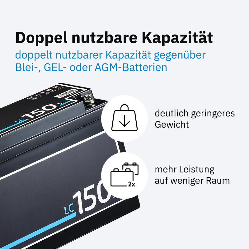 ECTIVE LC 150L BT 12V LiFePO4 Versorgungsbatterie 150 Ah