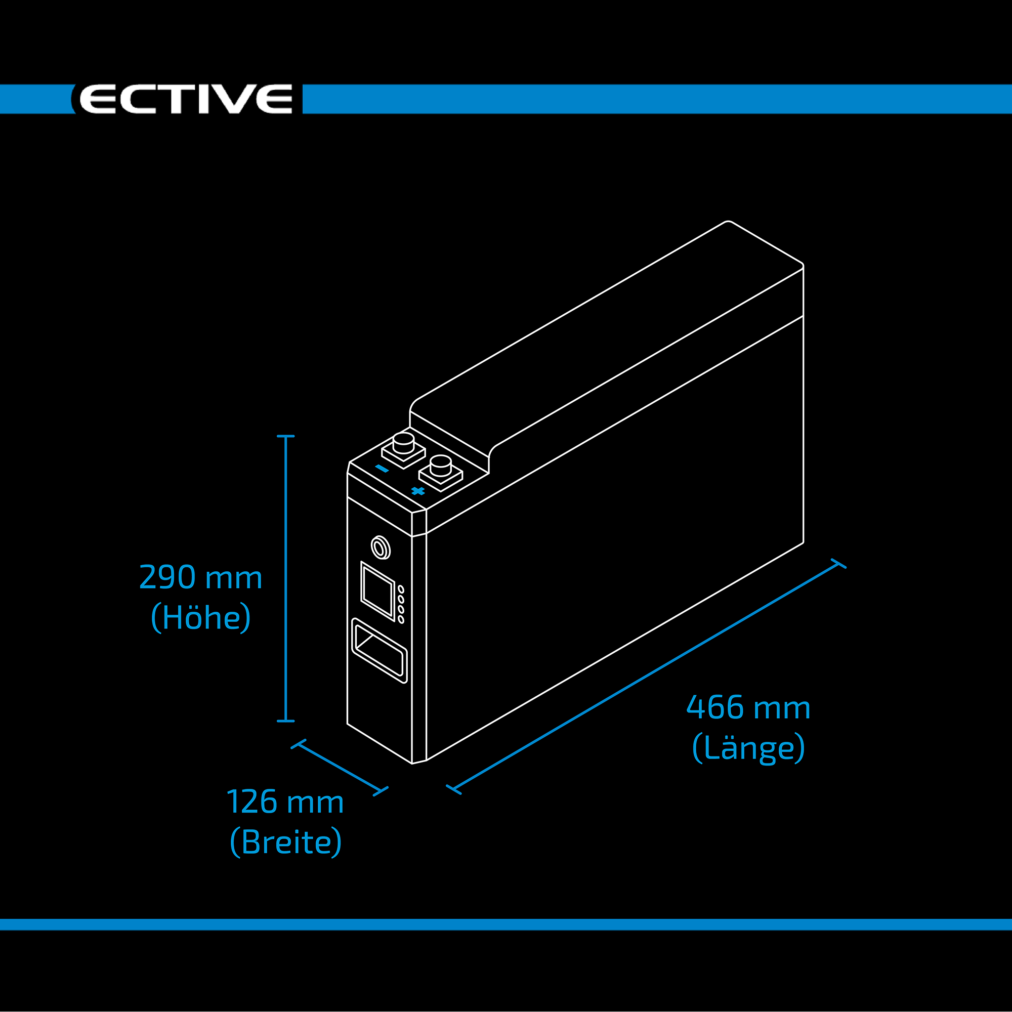 ECTIVE LC 120L LT Slim 12V LiFePO4 Lithium 120Ah