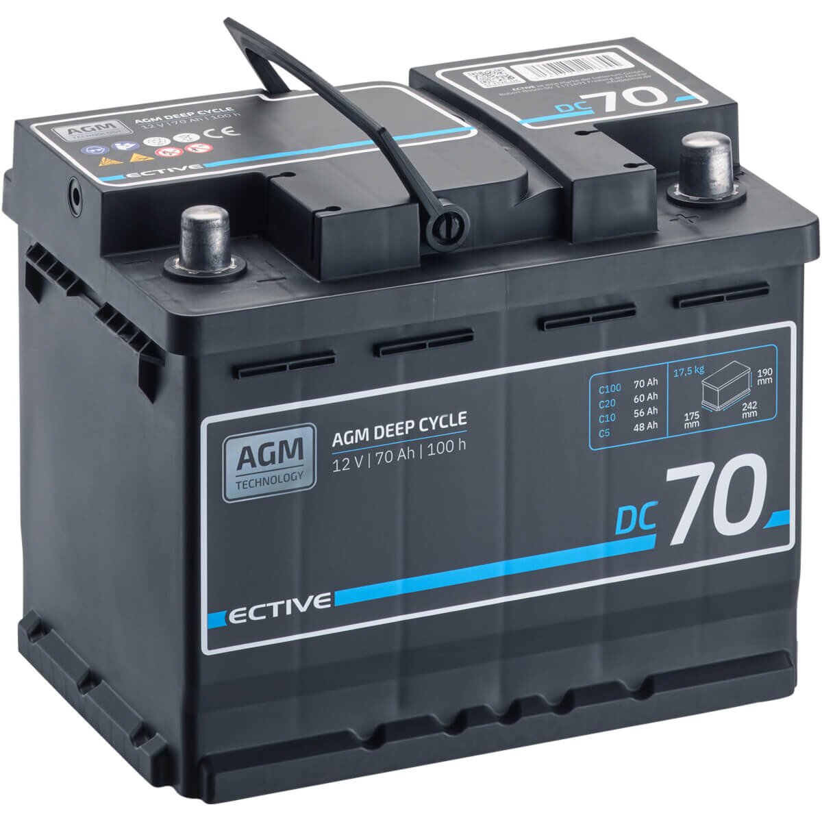 ECTIVE DC 70 AGM Versorgungsbatterie 70AH