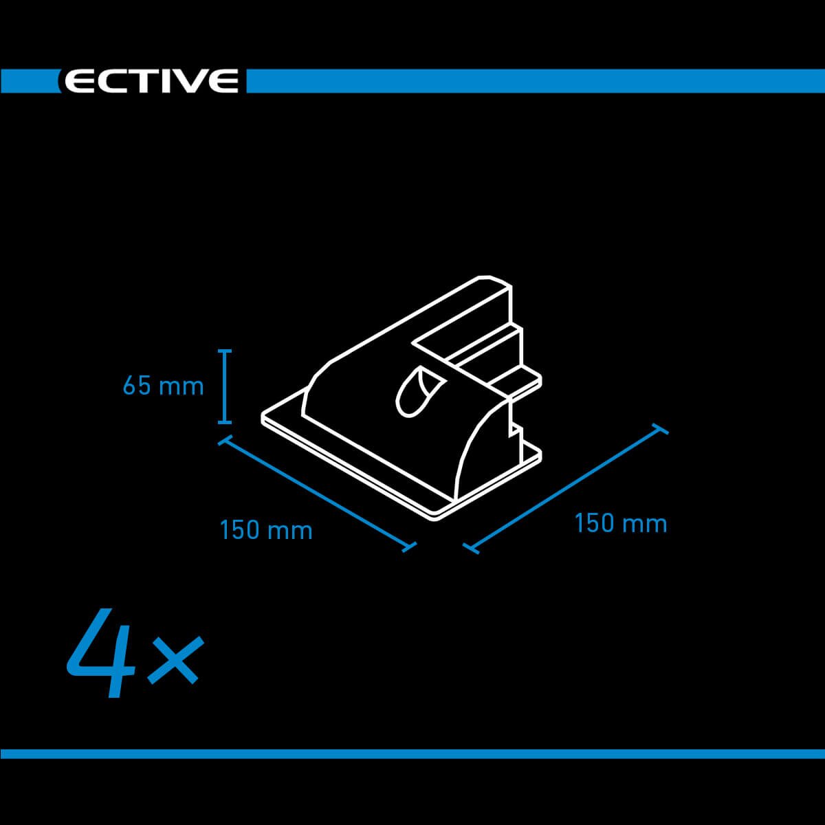 ECTIVE 7-teiliges kurzes Befestigungs-Komplettset für Solarinstallation (weiß)