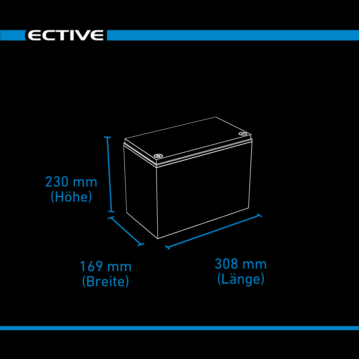 ECTIVE LC 100L BT 12V LiFePO4 Versorgungsbatterie 100 Ah