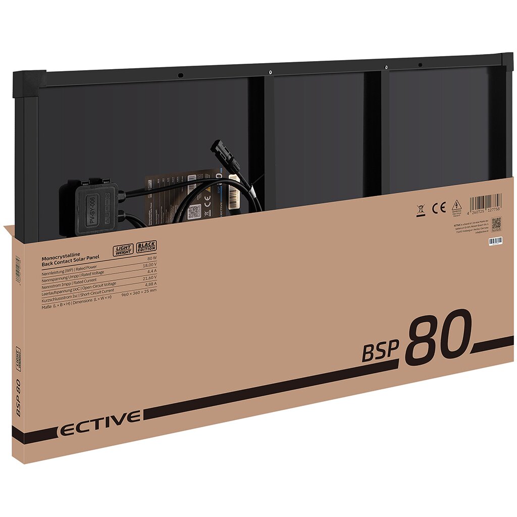 ECTIVE BSP 80 Black Lightweight Monokristallin Solarmodul 80W